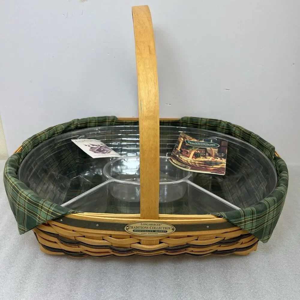 Longaberger Traditions Collection Hospitality Basket 2 Protectors Liner 18x14”